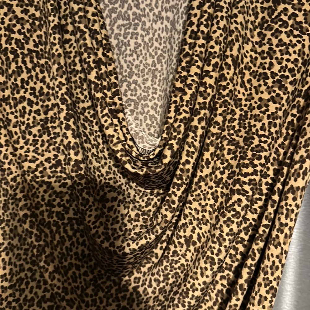 Michael Kors Cheetah Print Draped Neck Sleeveless dress